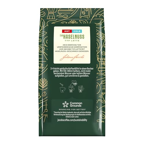 Jacobs Typ Latte Haselnuss, Getränkepulver mit löslichem Bohnenkaffee, Instant Kaffee, für 20 Getränke, 340 g