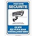 AUA SIGNALETIQUE - Autocollant pour Votre sécurité site placé sous Surveillance vidéo - 75x105 mm, Vinyl adhésif