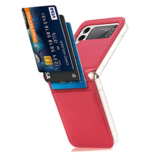 Coque Samsung Galaxy Z Flip 4 pliable rouge étui portefeuille cuir protection antichoc