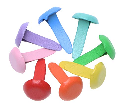 Penta Angel Mini Brads 100Pcs Assorted Colors Paper Fasteners Round Brass Metal Pastel Brads For Scrapbooking Crafts Diy Projects, 8X12Mm (8X12 Mm) #TOP2