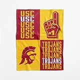 NCAA USC Trojans Officially Licensed Baby Swaddle Blanket, 40 x 50 in, Soft Lightweight Polyester, Domino Design