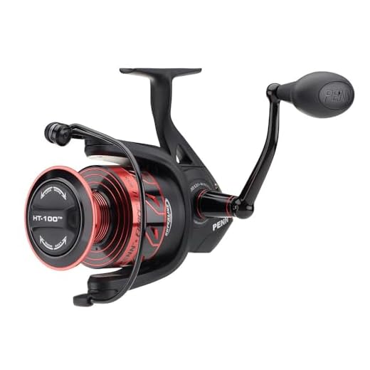 PENN Fierce III Spinning Nearshore/Offshore Fishing Reel, Size 8000, Right/Left Handle Position, 5 Bearings for Smooth Operation, Red, Black