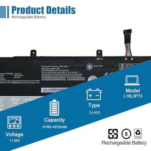 Image of L18L3P73 Laptop Battery Replacement for Lenovo ThinkPad T490 T495 P43S / ThinkPad P14s Gen 1 / T14 Gen 1 / ThinkPad P14s Gen 2 / T14 Gen 2 Series 11.55V 51Wh