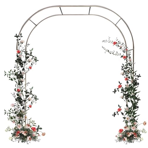 Arche de jardin grand format en acier noir pour délimiter un patio moderne