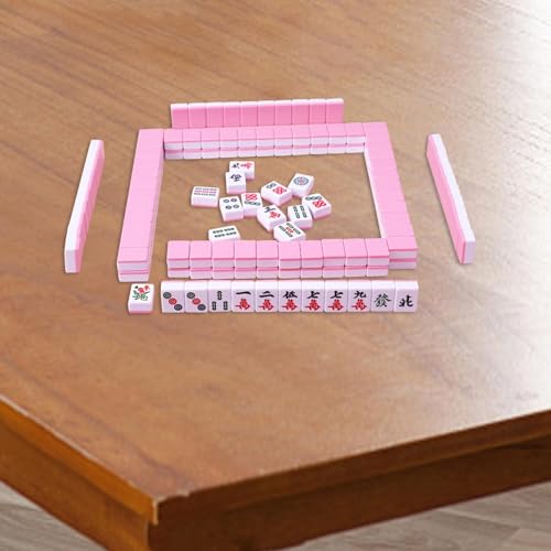 Juego Mini Mahjong Clásico Chino, 144 Fichas, Rosa miniatura 2
