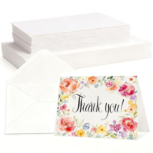 60 Sets Watercolour Cards with Envelopes, 140 lb/300 GSM Foldable Blank Postcards and Envelopes for Painting or Card Making, Perfect for Christmas, Birthday, 4x6 Inch