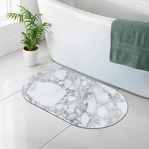 CHNOBET Alfombra de baño de mármol con textura negra de 50 x 80 cm, alfombra de baño de tierra de diatomeas suave y absorbente de agua para baño, bañera y ducha Cover