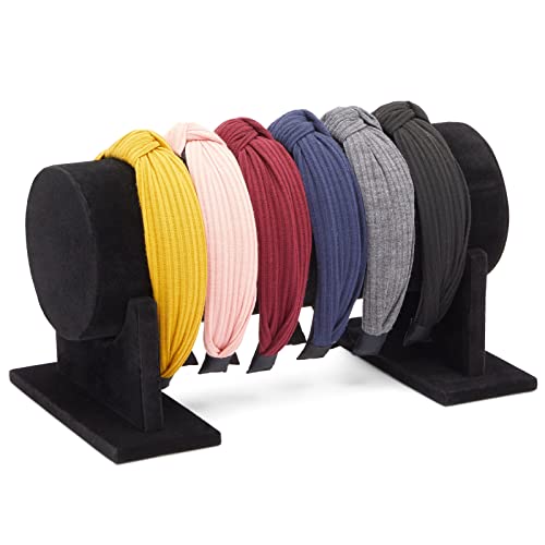 Juvale Headband Velvet Jewelry Organizer, Black T Bar Jewelry Stand for Boutiques, Small Business (12 x 7 In) - Headband Holder