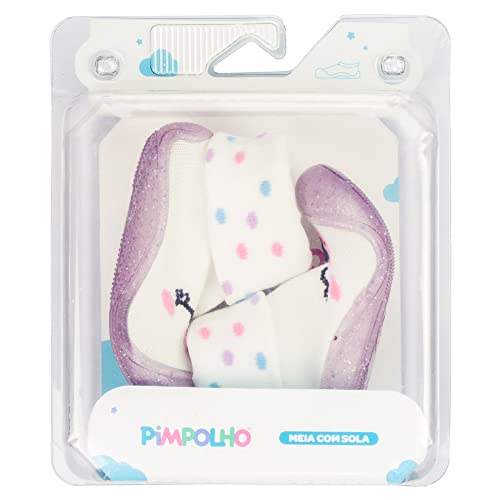 Meia com Solado Emborrachado Pimpolho - Branca Rostinho Tamanho:20
