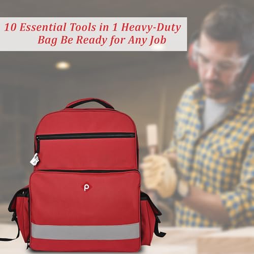 Image of PAHAL 19 Inch Medical First Aid Kit Backpack - Large Nylon Portable Medicine Storage Bag for Emergency, Travelling, Car, Home & Vaternity, Empty Medical Organizer Bag (No Medicine Included), Red