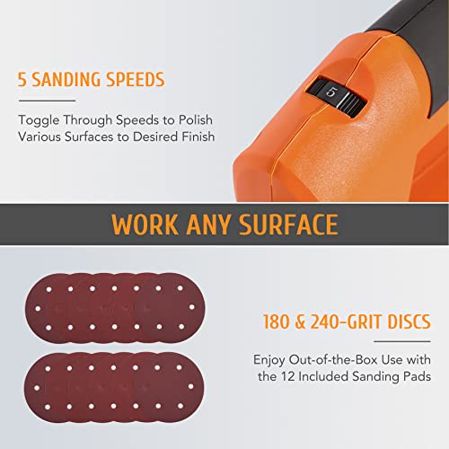 Zelcan 850W Electric Power Drywall Sander With Vacuum Dust Collector, Swivel Head Extendable Variable 5-Speed Led High Visibility Wall Grinding Machine And 12 Sanding Discs #TOP7