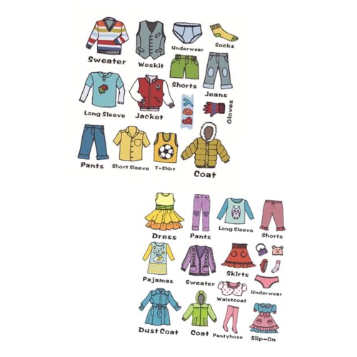 Hemobllo Etiquetas Adhesivas para Clasificación de Ropa Pegatinas Autoadhesivas para Organizador de Armario con Diseño Educativo y Fácil Aplicación para Decoración de Habitaciones
