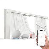 QUOYA QL600 Smart Electric Curtain Track, Motorized motor, Adjustable track length, compatible with Alexa, google, Siri, Apple Watch (up to 3 metres, Wired- SmartLife App (WiFi))
