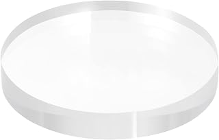 MECCANIXITY Clear Acrylic Solid Cylinder Round Display Riser, 0.6 inches (Height) x 3.9 inches (Diameter), for Showing Your Collectibles, Cosmetics