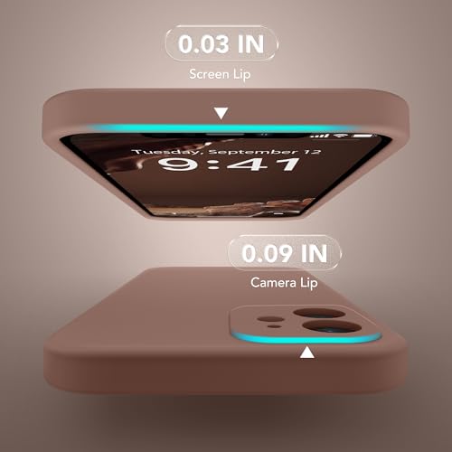 Image of Magnetic for iPhone 12 Case, Compatible with MagSafe, [Full Camera Protection][Screen Protector] Silicone Shockproof Protective Phone Case for iPhone 12 6.1 inch, Brown