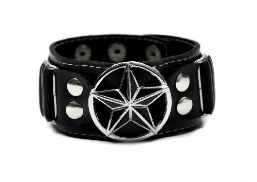 Black Inlay Nautical Star Wristband by Dysfunctional Doll