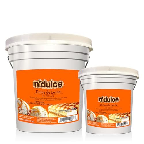 N’Dulce Dulce de Leche for Ice Cream Base | Caramel Milk for Ice Cream Base and Toppings, Combine It with Coffee, Desserts, Cookies and Ice Cream | Caramel Extract - 55lbs