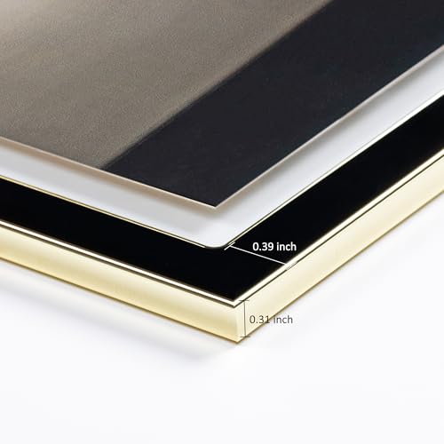 Image of eletecpro 8x10 Enamel Floating Picture Frame with 8.8 inch x 10.7 inch Real Double Glass Cover for Floating Effect, Black Floating Photo Frame for Tabletop, Display Multi-Size Photos and Artworks, Desk Decor