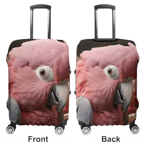 Grey Rose-Breasted Cockatoo Luggage Cover, Washable Elastic Suitcase Cover Protector Fit 18-32 Inch Luggage3