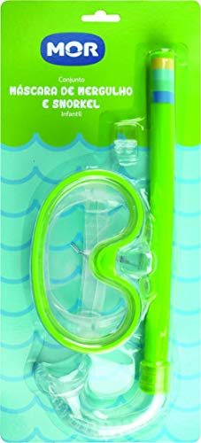 Mascara e Snorkel Mergulho Infantil Verde