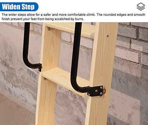 Escalera de madera para literas con asa: robusta y estable para dormitorios 5