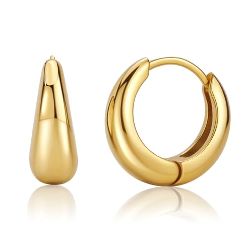 Small Gold Hoop Earrings Stainless Steel Huggie Earring Silver Statement Ear Ring Non Tarnish Hypoallergenic Daily Wear Earrings for Women