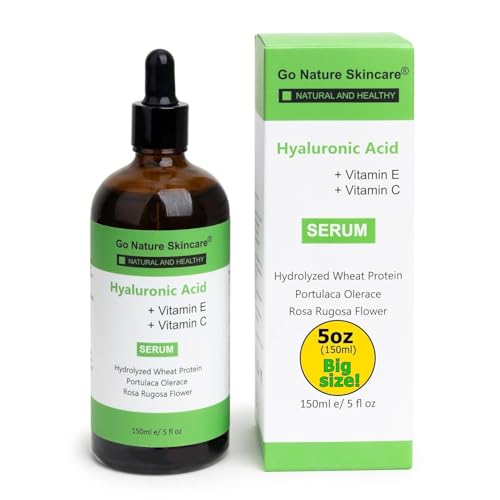 Hyaluronic Acid Serum (5oz) – 100% Pure Hyaluronic Serum for face & Anti-Aging Formula for Face – Wrinkle Reduction, Brightening & Moisturizing with Vitamin C for All Skin Types