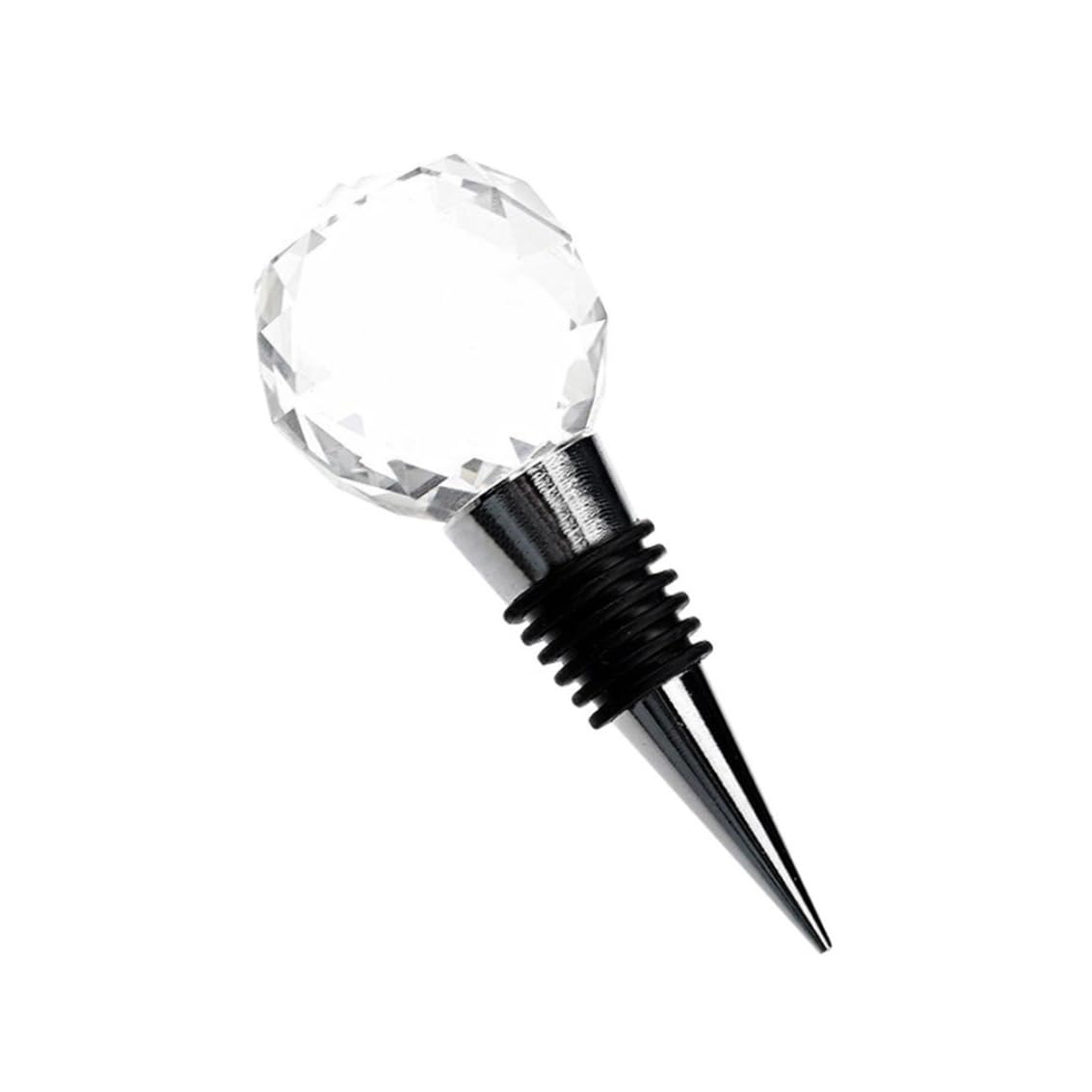 Vistnale Wine Bottle Stopper, Diamond Crystal Ball Wine Beverage Bottle Stopper Metal Bar Accessories Sealer Saver
