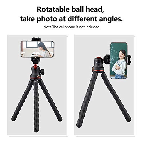 Moniss Suporte de tripé flexível GM-7 Mini suporte de tripé de polvo com cabeça de bola/clipe de tel