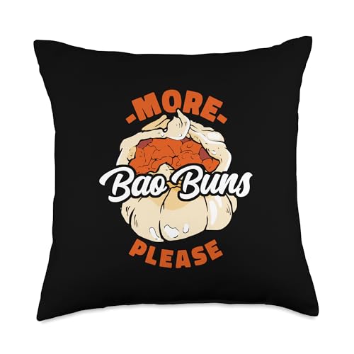 More Bao Buns Please Dim Sum Dumplings Steamed Buns Foodie Throw Pillow