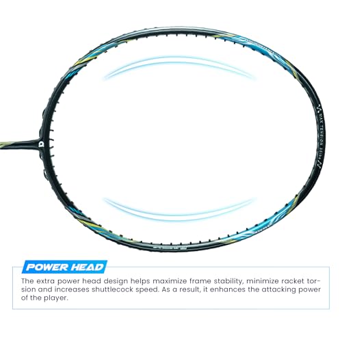 Image of Apacs Counter Attack (Ultralight 73g, 35 LBS) Made in Vietnam | Japanese Graphite Unstrung Badminton Racket with Full Cover | G2-4 1 /8 inches (Black Matt)