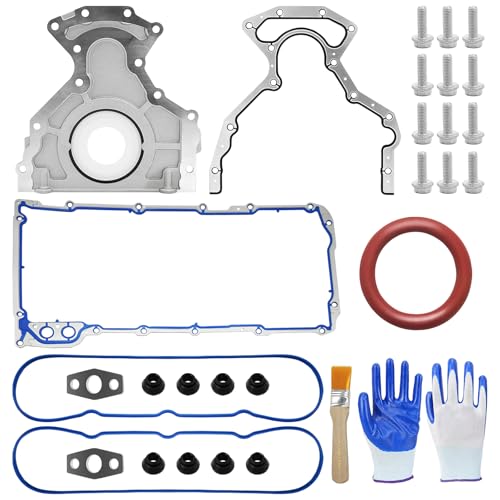LOBIUTIYA 635-518 Rear Main Seal Kit with Oil Pan Gasket 12612350 Oil Pan Gaskets for Chevy Silverado Suburban Tahoe Trailblazer GMC Sierra Yukon 4.8L 5.3L 6.0L 6.2L 12637683