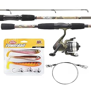 Mitchell Tanager Camouflage kit Complet Canne et Moulinet avec Fil et leurres prêt à pêcher Le Sandre et Le brochet