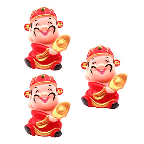 3 peças Estilo Chinês Deus da Riqueza Cenário Assado Decoração de Bolo de Sobremesa Adorável Cobertu