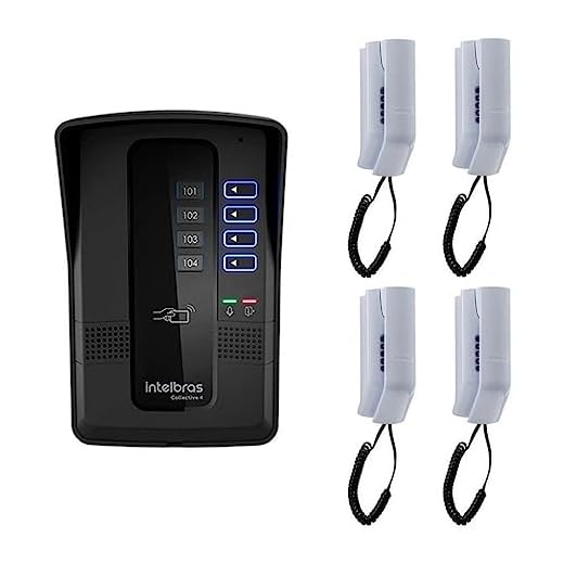Kit Porteiro Eletrônico Coletivo 4 Pontos Intelbras Collective 4 - Central de Interfone Coletivo