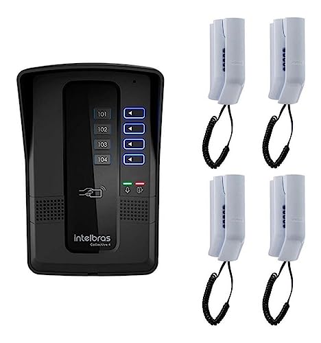 Kit Porteiro Eletrônico Coletivo 4 Pontos Intelbras Collective 4 - Central de Interfone Coletivo