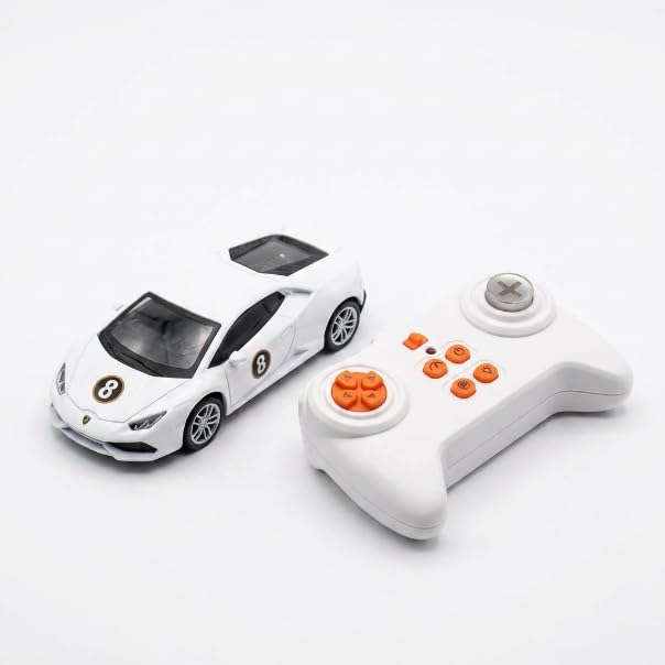 Image of Mini RC Car 1:64 Scale Remote Control Car for Kids, App Controlled Electric Racing Toy with LED Lights, Rechargeable Battery, 2.4GHz Control System, Birthday Gift for Boys & Girls (White)