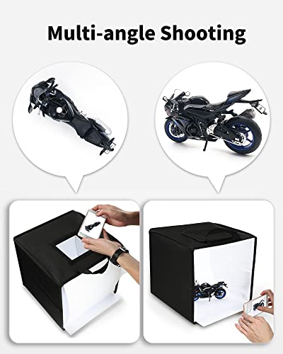 Glendan Light Box Photography, 10"X10" Photo Box With 88 High Color Rendering Index Led Lights, 6 Color Pvc Backdrops, 4 Reflection Boards And 1 Diffuser For Jewelry And Small Item Product Photography #TOP3