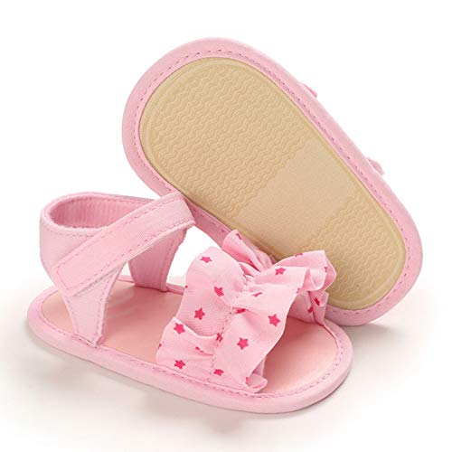 Girls Toddler Rubber Walking Boys Shoes First Non-Slip Baby Kids Sandals Star Baby Shoes Sandal Boys (Pink, 6-12 Months)3