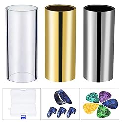 4 diapositives de guitare (dont 3 en métal, 1 en verre), 5 médiators et 4 médiators avec boîte en plastique. - Les Beatles, Paul McCartney, John Lennon, RIngo Starr, George Harrison 4 diapositives de guitare (dont 3 en métal, 1 en verre), 5 médiators et 4 médiators avec boîte en plastique. – Image 3