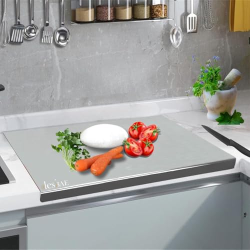 Image of Desi BAE Stainless Steel Chopping Board for Kitchen | Large Rust Proof, Round Edge | Cutting Board for Kitchen, Meat, Fish, Fruits | Durable, Hygienic 2024 (XS) (Handle Small)