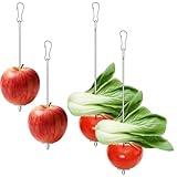 WJIAAA 4 Stück Vogelspieß Papageienspieß Futterspender, Edelstahl Wellensittich Futterspieß Vögel, Futtersuche Spielzeug Futterkrippe, Fruchthalter Hängende Lebensmittelhalter, Vogel-Spieß 17cm/22cm