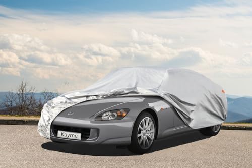 Image of Kayme 6 Layers Car Cover Custom Fit for Honda S2000 (1999-2009) Waterproof All Weather for Automobiles, Outdoor Full Cover Rain Sun UV Protection.Silver