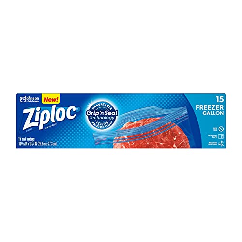 Ziploc Freezer Gallon Bags 15ct