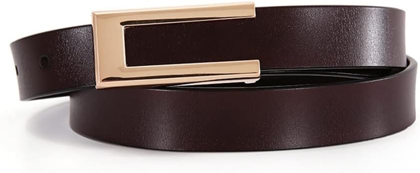 Thin Belt for Women Personality Metal Buckle Waist Strap Ladies Trouser Dress Decoration Waistband (Color : E, Size : 100cm)