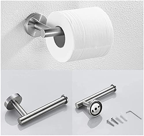 EXLECO 5PCS Towel Rack 41cm Towel Rails Wall Mounted Rack for Bathrooms Stainless Steel Long Round Bathroom Accessory, Screws Mounting Polished Finish