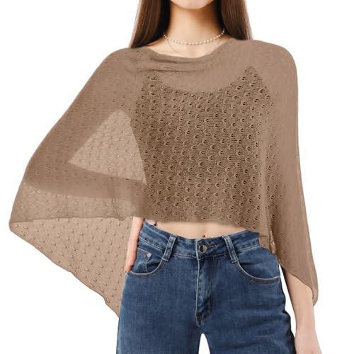 Women Sheer Poncho Shrug Lightweight Women Cape Poncho Shrug Sheer Blouse Top Bolero Shawl for Evening Dress