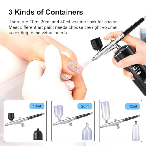 Aerógrafo para Pintar Arte y manualidades con sistema recargable y compresor integrado. 8