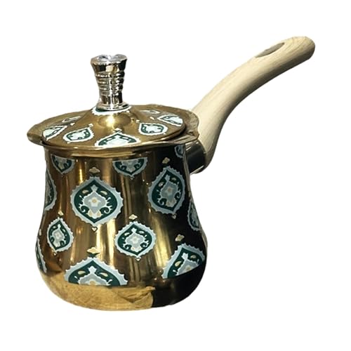 Gcljlmy Teiera turca da caffè con manico lungo, teiera, bollitore, resistente alla ruggine, versatile, con coperchio, scaldalatte, bollitore da caffè, stile B, 720 ml (Style B, 720 ml L)