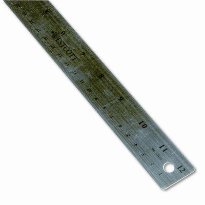 Westcott Stainless Steel office Ruler with Non Slip Cork Base, 12" [Set of 2]
